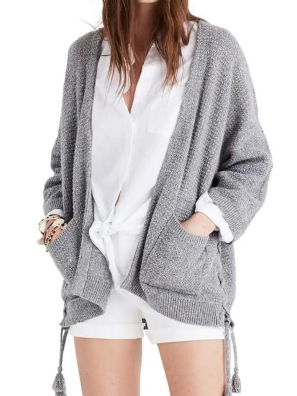 Madewell size M Side Lace Up Cardigan Sweater